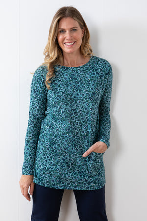 Lily & Me LM23577 Folly Floret Green Tunic