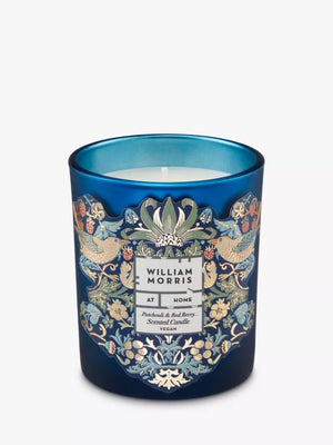 William Morris Strawberry Thief Scented Candle Red Berry and Patchouli