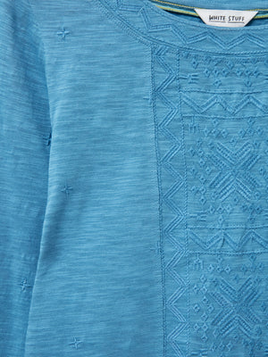 White Stuff Long Sleeve Embroidered Dark Blue Weaver
