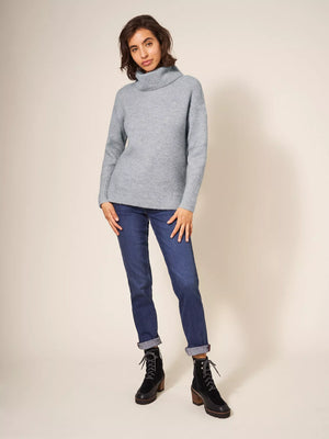 White Stuff Lovely Rib Jumper Grey