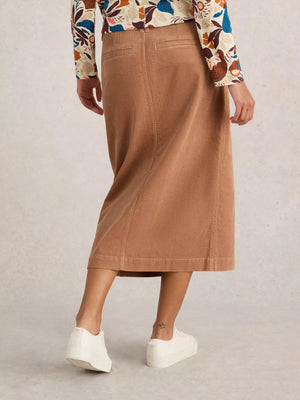 White Stuff Maren Organic Cord Skirt Natural