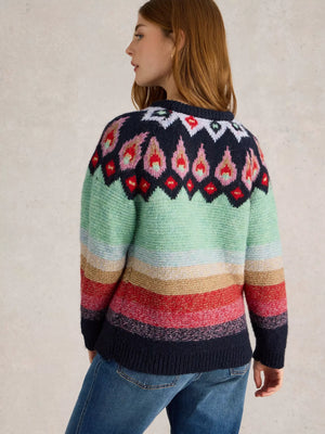 White Stuff New York Fairisle Jumper Red Multi