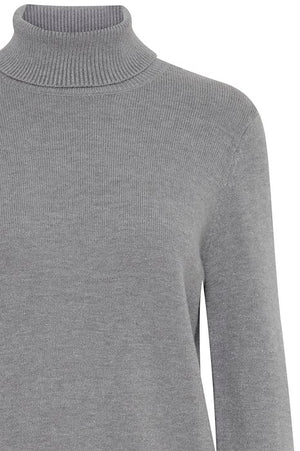 B.Young Rollneck Jumper 20813906 Grey Melange