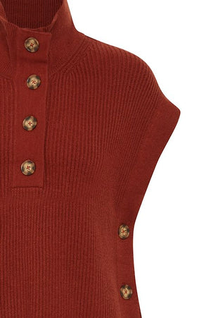 B.Young Bymilone Polo Vest Jumper 20815640 Brandy Brown