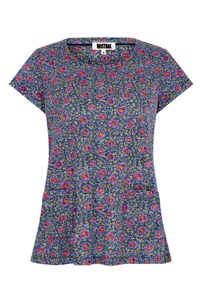 Mistral Bali Daisy Twist Neck SS Tee Multi