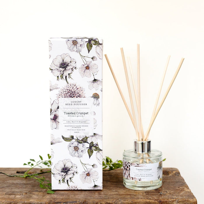 Toasted Crumpet Luxury Reed Diffuser Lime Basil & Bergamot