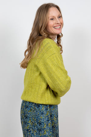 Lily & Me LM23572L Cornwell Pointelle Lime Jumper