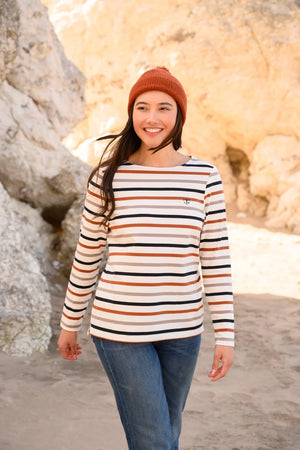 Lighthouse Ladies Causeway Top Rust/Mocha/Black Stripe