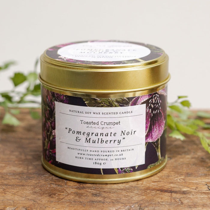 Toasted Crumpet Natural Soy Wax Scented Candle Pomegranate Noir & Mulberry