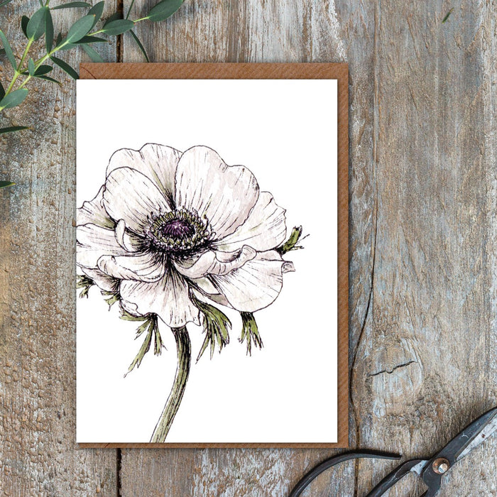 Toasted Crumpet Greeting Card  Anemone (Blank)