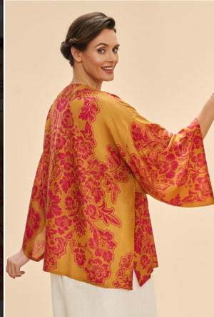 Powder Mustard Tapestry Kimono