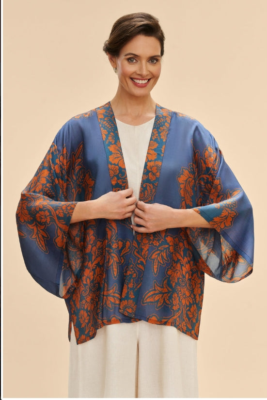 Powder Denim Tapestry Kimono