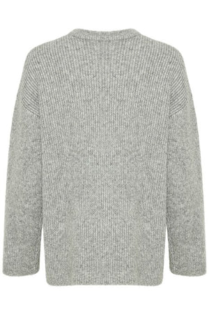 B.Young Bynello Oneck Jumper 20815627 Mid Grey Melange