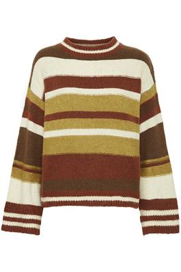 B.Young 20815623 Byoksana Stripe Jumper Brandy Brown