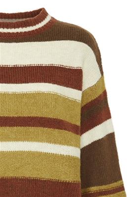 B.Young 20815623 Byoksana Stripe Jumper Brandy Brown