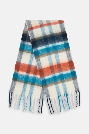 Lighthouse Ladies Scarf Rust/Teal/Mocha