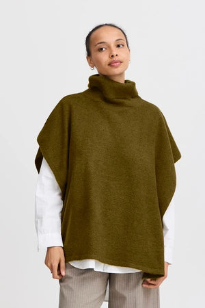 B.Young 20815441 Baviksi Poncho Military Olive