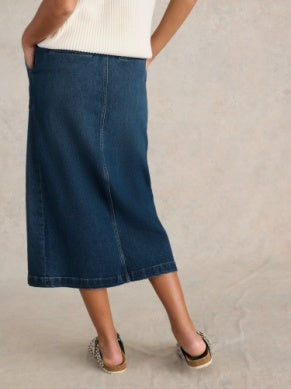 White Stuff Maren Denim Midi Skirt Mid Denim