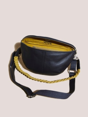 White Stuff Sebby Leather Sling Bag  Dark Navy