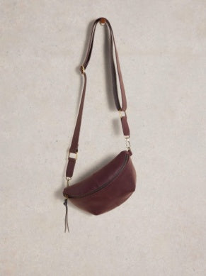 White Stuff Mini Sebby Leather Sling Bag Dark Plum