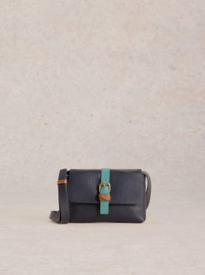 White Stuff Landscape Leather Phone Bag Navy