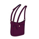 White Stuff Mini Fern Leather Cross Body Dark Plum