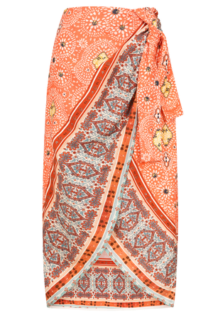 Alice Collins Orange Wrap Skirt