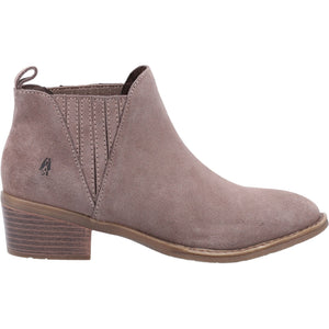 Hush Puppies Isobel Taupe Women's Leather Comfort Ankle Boots