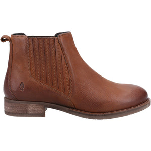 Hush Puppies Edith Tan Women's Leather Comfort Boots