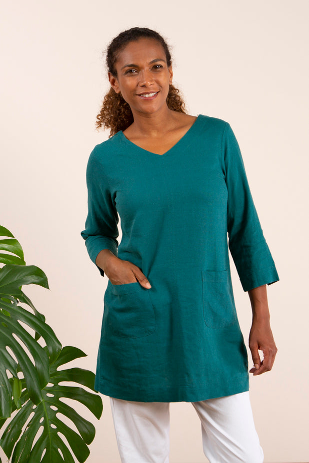 Lily & Me LM22091 Headland Tunic Plain Linen Blend (Other Colours Available)