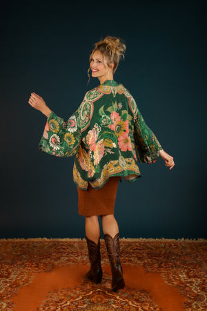 Powder PKJ14 Folk Art Floral Kimono Jacket
